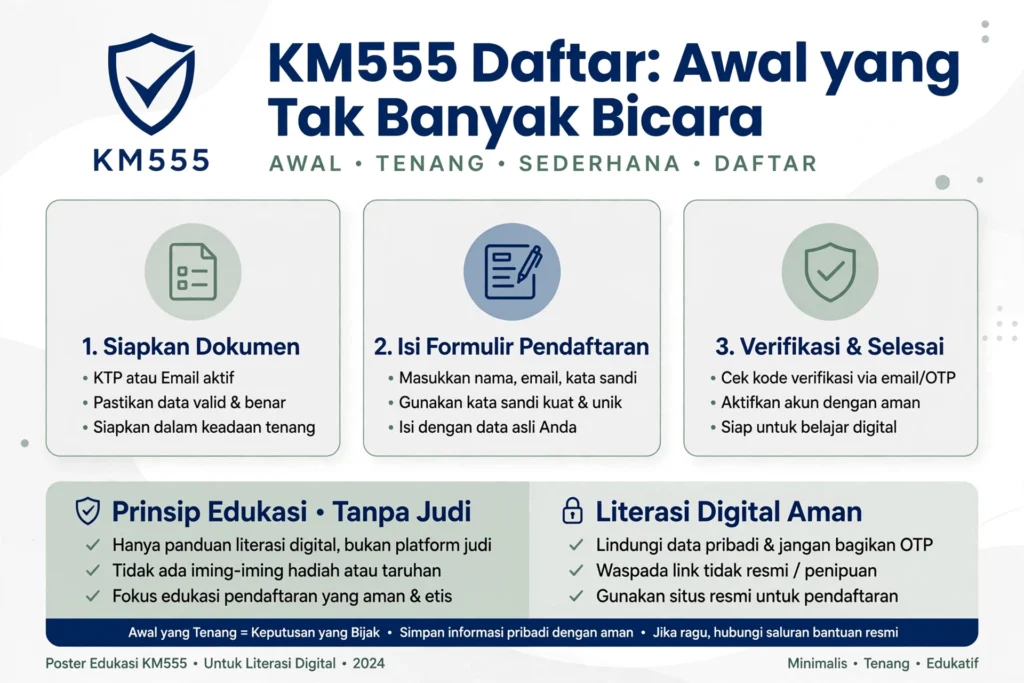 KM555 Daftar: Awal yang Tak Banyak Bicara
